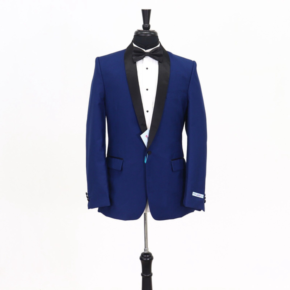 NEW Art Hoffman JR 38R Youth 20 Blue 1-Button Poly Blazer Tuxedo Jacket T121